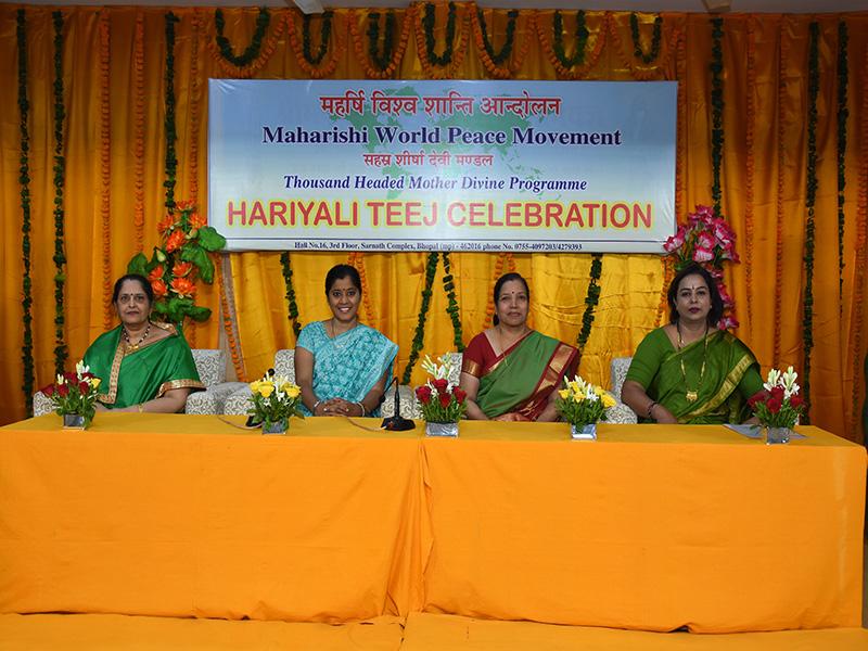 Sahasrasheersha Devi Mandal - female wing of Maharishi World Peace Movement celebrated Hariyali Teej in a grand manner at Maharishi Vedic Sanskritik Kendra, Arera Colony, Bhopal on 03rd August 2019. 